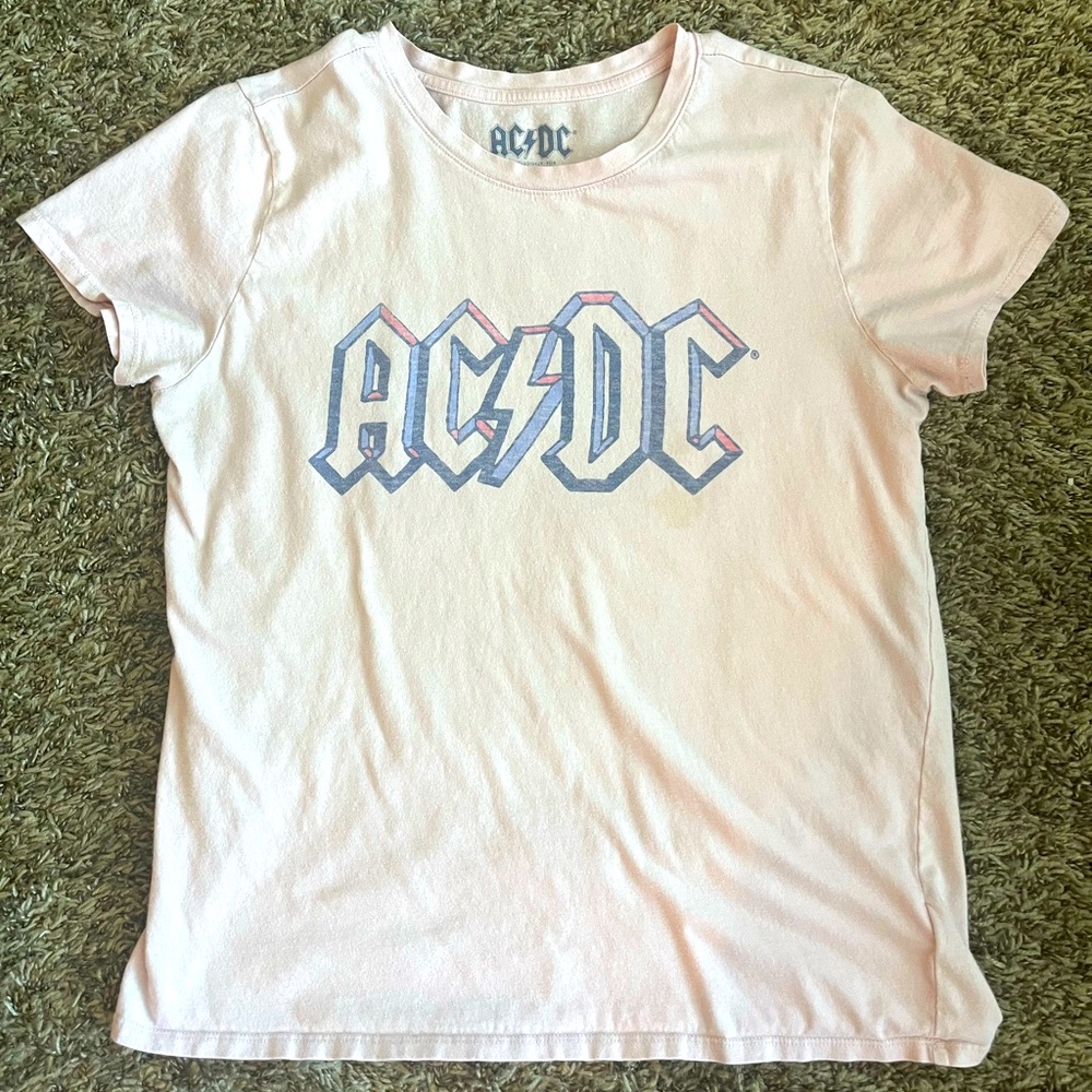 Lucky Brand Light Pink AC/DC Graphic Tee